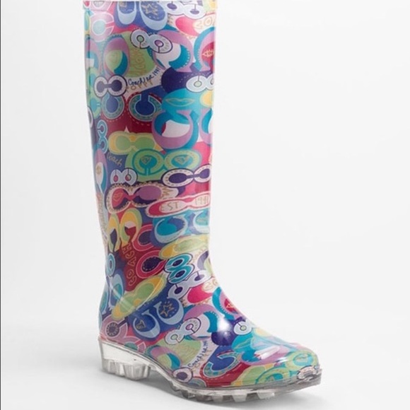 Coach Poppy Pixy Rain Boot Size 9